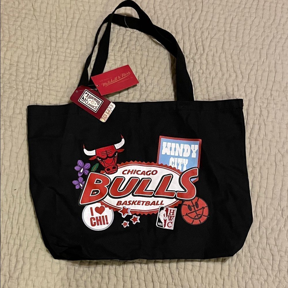 Mitchell & Ness Black Chicago Bulls Tote